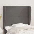 Leverting bevat een klassiek hoofdbord met trendy ontwerp in glanzend kunstleer - Grijs / 83 x 23 x 118/128 cm / 1