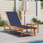 Lichte geoliede acaciahouten ligstoelset met bijzettafel voor tuinplezier - Blauw / 1 / Ligbed + Tafel - Ligstoelen