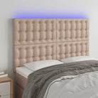 Lichtgevend Hoofdbord en Voetbord in Modern Kunstleer - Cappuccino / 144 x 5 x 118/128 cm / 1 - Hoofdborden