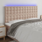 Lichtgevend Hoofdbord en Voetbord in Modern Kunstleer - Cappuccino / 180 x 5 x 118/128 cm / 1 - Hoofdborden