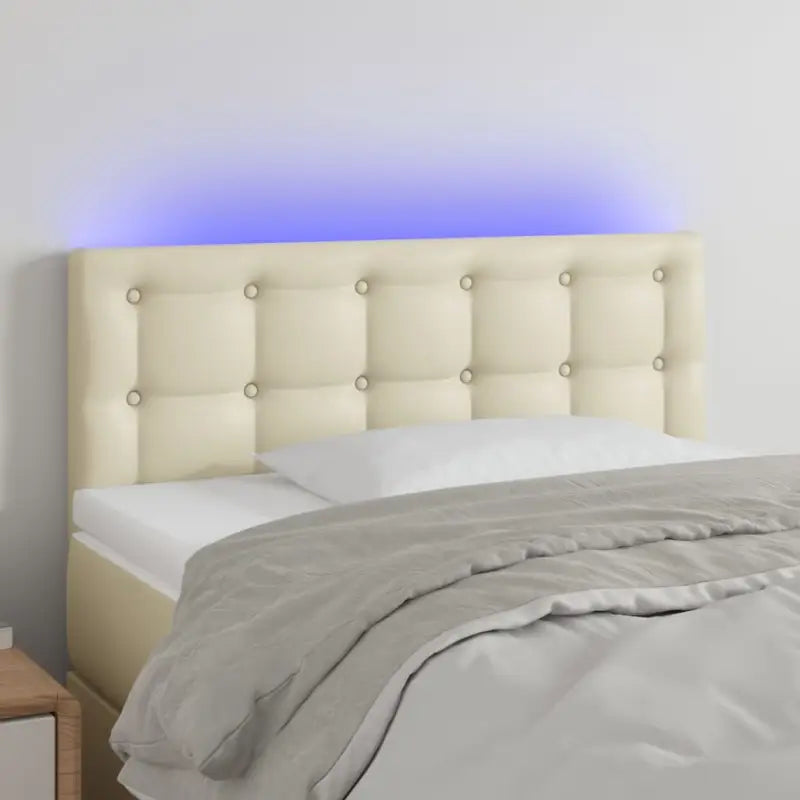 Lichtgevend Hoofdbord en Voetbord in Modern Kunstleer - Crème / 100 x 5 x 78/88 cm / 1 - Hoofdborden en voetborden