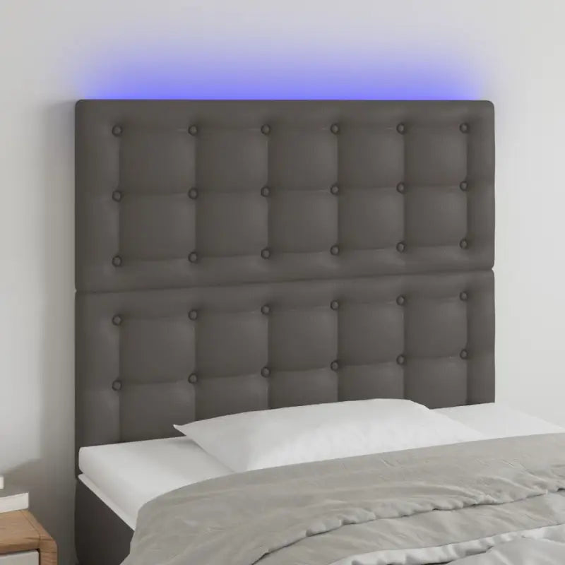 Lichtgevend Hoofdbord en Voetbord in Modern Kunstleer - Grijs / 100 x 5 x 118/128 cm / 1 - Hoofdborden en voetborden