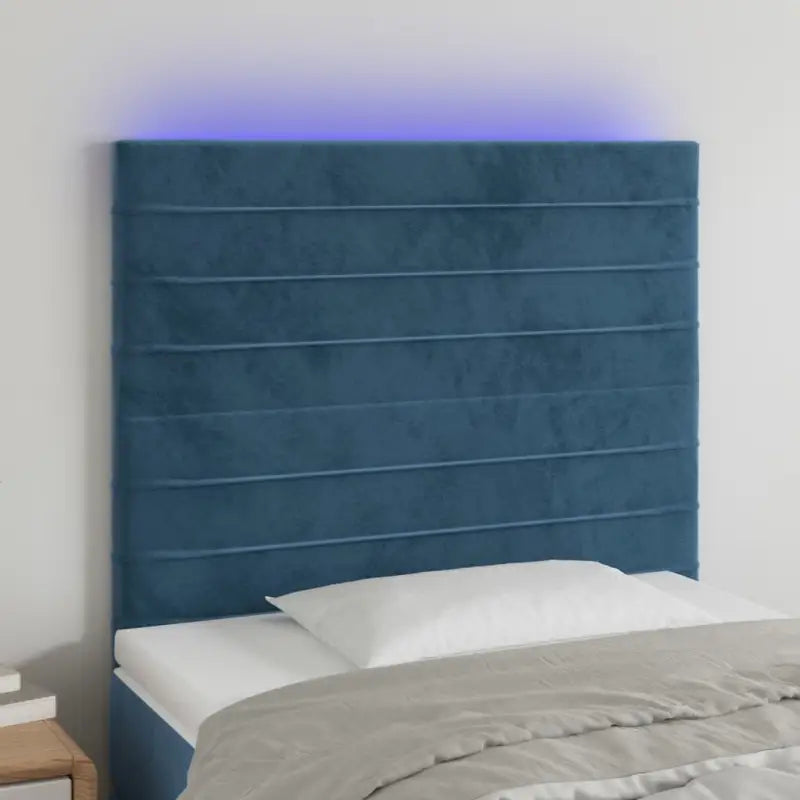 Lichtgevend hoofdbord en voetbord voor een moderne slaapkamer - Donkerblauw / 90 x 5 x 118/128 cm / 1 - Hoofdborden