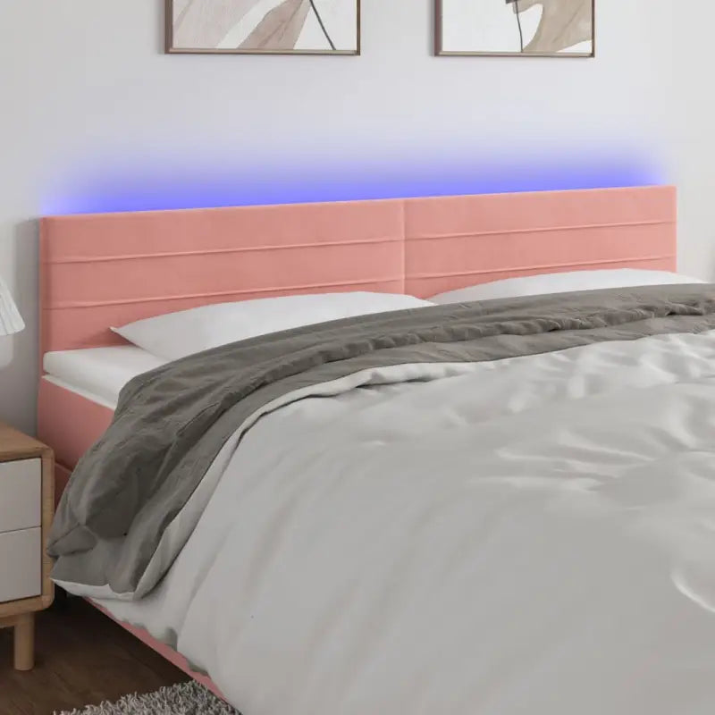 Lichtgevend hoofdbord en voetbord voor een moderne slaapkamer - Roze / 200 x 5 x 78/88 cm / 1 - Hoofdborden