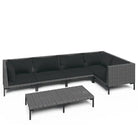 Lichtgewicht loungeset met halfrond PE-rattan en comfortabele afmetingen - Tuinsets
