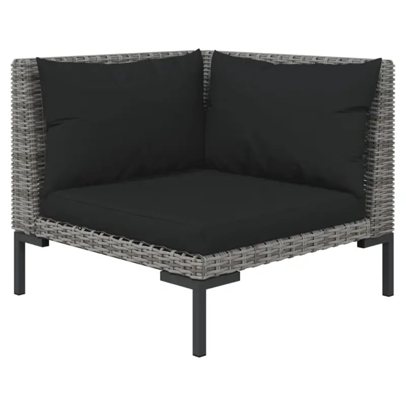 Lichtgewicht loungeset met halfrond PE-rattan en comfortabele afmetingen - 2x midden + 4x hoek + Tafel - Tuinsets