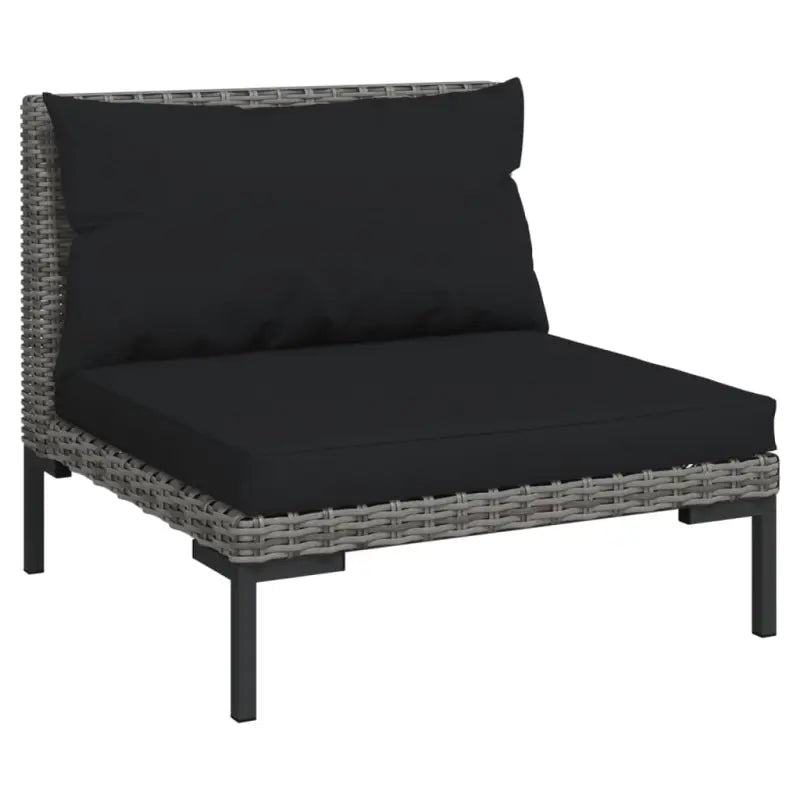 Lichtgewicht loungeset met halfrond PE-rattan en comfortabele afmetingen - 2x midden + 4x hoek + Tafel - Tuinsets