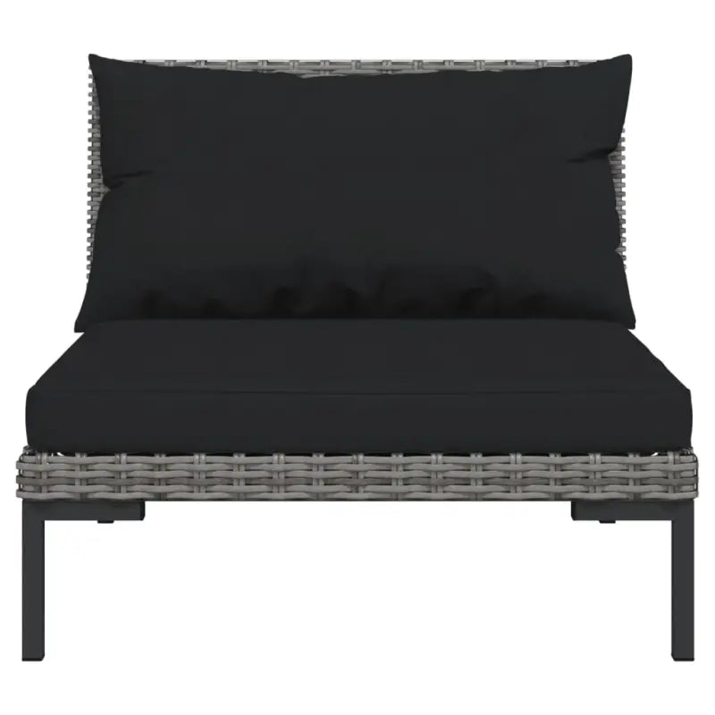 Lichtgewicht loungeset met halfrond PE-rattan en comfortabele afmetingen - 2x midden + 4x hoek + Tafel - Tuinsets