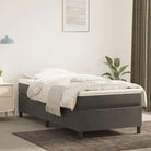 Lichtgrijs bed met multiplex lattenbodem en zacht fluweel materiaal - Donkergrijs / 80 x 200 cm / 35 cm - Bedden &