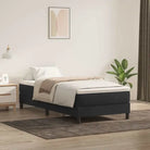 Lichtgrijs bed met multiplex lattenbodem en zacht fluweel materiaal - Zwart / 90 x 210 cm / 25 cm - Bedden & bedframes