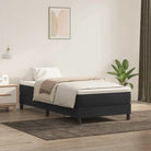 Lichtgrijs bed met multiplex lattenbodem en zacht fluweel materiaal - Zwart / 90 x 220 cm / 25 cm - Bedden & bedframes
