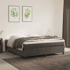 Lichtgrijs bed met multiplex lattenbodem en zacht fluweel materiaal - Donkergrijs / 180 x 200 cm / 35 cm - Bedden &