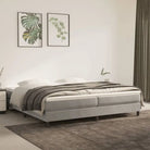Lichtgrijs bed met multiplex lattenbodem en zacht fluweel materiaal - Lichtgrijs / 200 x 200 cm / 25 cm - Bedden &