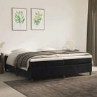 Lichtgrijs bed met multiplex lattenbodem en zacht fluweel materiaal - Zwart / 200 x 200 cm / 35 cm - Bedden & bedframes