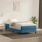 Lichtgrijs bed met multiplex lattenbodem en zacht fluweel materiaal - Donkerblauw / 90 x 210 cm / 25 cm - Bedden &