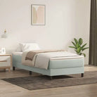 Lichtgrijs bed met multiplex lattenbodem en zacht fluweel materiaal - Lichtgrijs / 80 x 220 cm / 25 cm - Bedden &