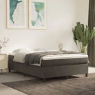 Lichtgrijs bed met multiplex lattenbodem en zacht fluweel materiaal - Donkergrijs / 140 x 200 cm / 35 cm - Bedden &