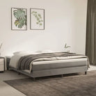Lichtgrijs bed met multiplex lattenbodem en zacht fluweel materiaal - Bedden & bedframes