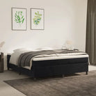 Lichtgrijs bed met multiplex lattenbodem en zacht fluweel materiaal - Zwart / 160 x 200 cm / 35 cm - Bedden & bedframes
