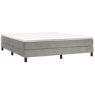Lichtgrijs bed met multiplex lattenbodem en zacht fluweel materiaal - Bedden & bedframes