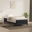 Lichtgrijs bed met multiplex lattenbodem en zacht fluweel materiaal - Zwart / 80 x 220 cm / 25 cm - Bedden & bedframes