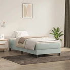 Lichtgrijs bed met multiplex lattenbodem en zacht fluweel materiaal - Lichtgrijs / 90 x 220 cm / 25 cm - Bedden &