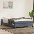 Lichtgrijs bed met multiplex lattenbodem en zacht fluweel materiaal - Donkergrijs / 140 x 220 cm / 25 cm - Bedden &