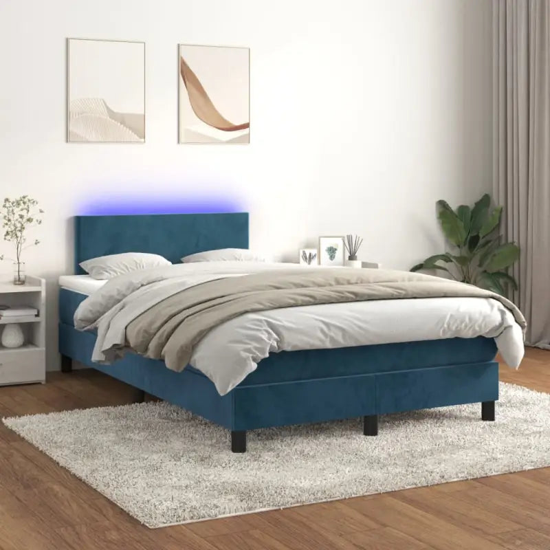 Lichtgrijs boxspring met fluweel materiaal en schuim vulling - Bedden & bedframes