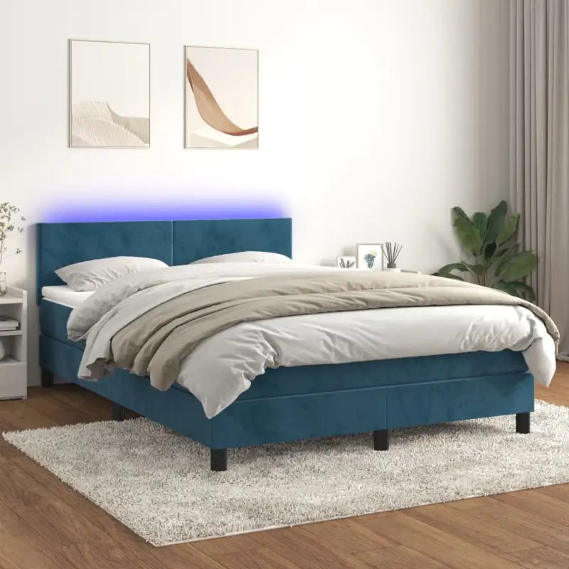 Lichtgrijs boxspring met fluweel materiaal en schuim vulling - Bedden & bedframes