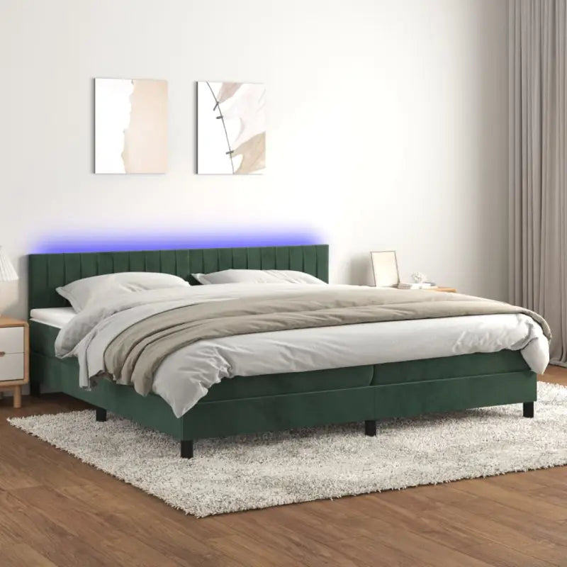 Lichtgrijs boxspring met fluweel materiaal en schuim vulling - Bedden & bedframes