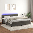 Lichtgrijs boxspring met fluweel materiaal en schuim vulling - Bedden & bedframes