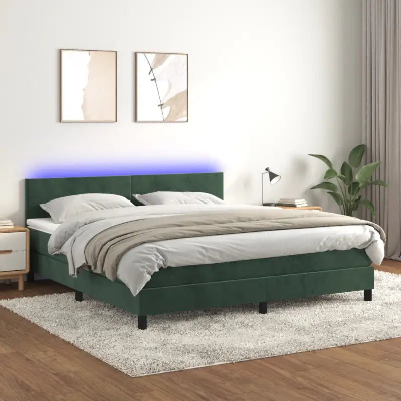 Lichtgrijs boxspring met fluweel materiaal en schuim vulling - Bedden & bedframes