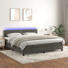 Lichtgrijs boxspring met fluweel materiaal en schuim vulling - Bedden & bedframes