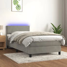 Lichtgrijs boxspring met fluweel materiaal en schuim vulling - Bedden & bedframes