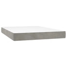 Lichtgrijs boxspring met fluweel materiaal en schuim vulling - Bedden & bedframes