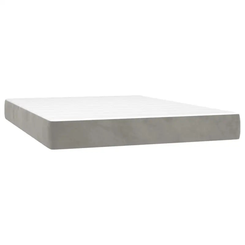 Lichtgrijs boxspring met fluweel materiaal en schuim vulling - Bedden & bedframes