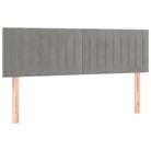 Lichtgrijs boxspring met fluweel materiaal en schuim vulling - Bedden & bedframes
