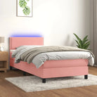 Lichtgrijs boxspring met fluweel materiaal en schuim vulling - Bedden & bedframes