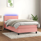 Lichtgrijs boxspring met fluweel materiaal en schuim vulling - Bedden & bedframes