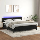 Lichtgrijs boxspring met fluweel materiaal en schuim vulling - Bedden & bedframes