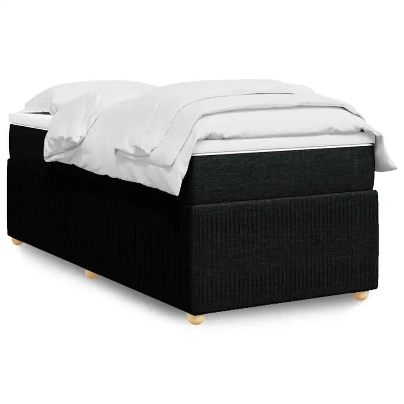 Lichtgrijs boxspringbed met ademend vermogen en duurzaam polyestermateriaal - Zwart / 80 x 200 cm - Bedden & bedframes