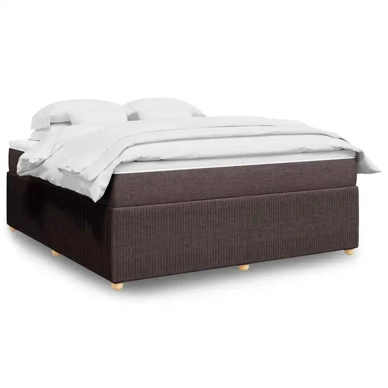Lichtgrijs boxspringbed met ademend vermogen en duurzaam polyestermateriaal - Donkerbruin / 180 x 200 cm - Bedden &