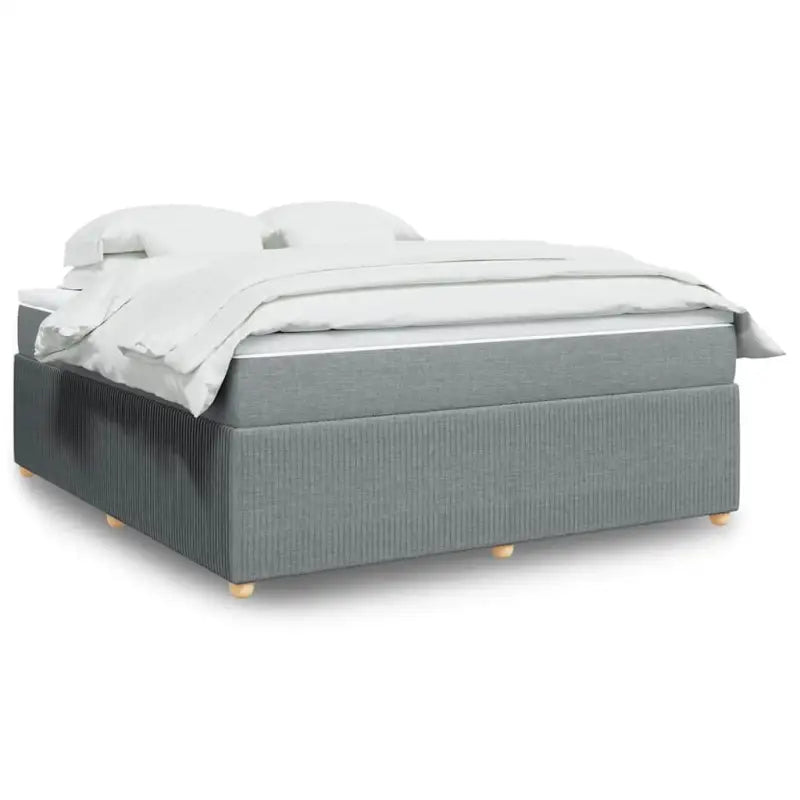 Lichtgrijs boxspringbed met ademend vermogen en duurzaam polyestermateriaal - Lichtgrijs / 180 x 200 cm - Bedden &