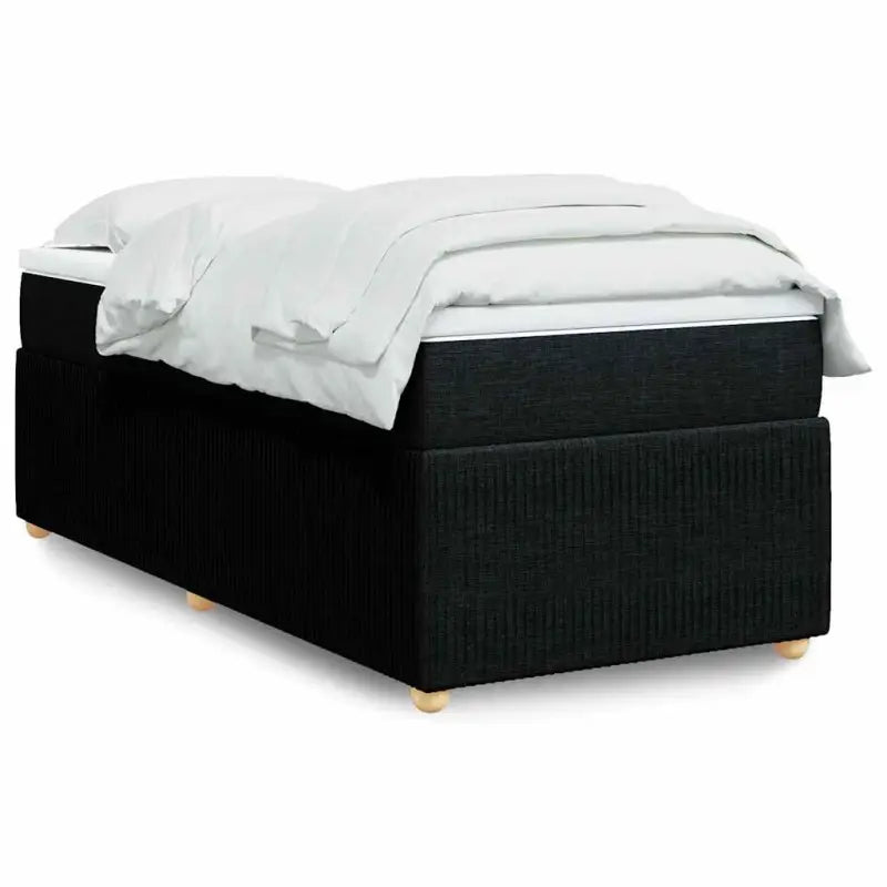 Lichtgrijs boxspringbed met ademend vermogen en duurzaam polyestermateriaal - Zwart / 90 x 190 cm - Bedden & bedframes