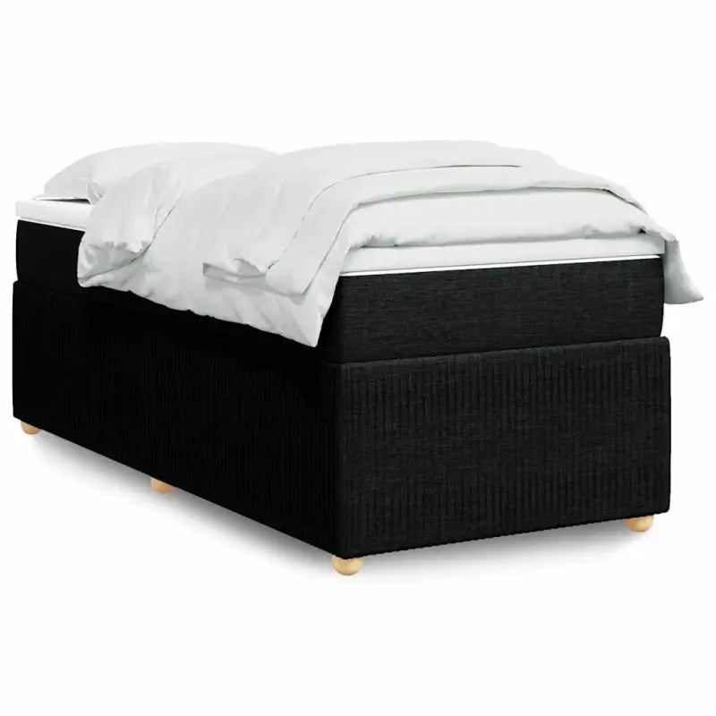 Lichtgrijs boxspringbed met ademend vermogen en duurzaam polyestermateriaal - Zwart / 100 x 200 cm - Bedden & bedframes