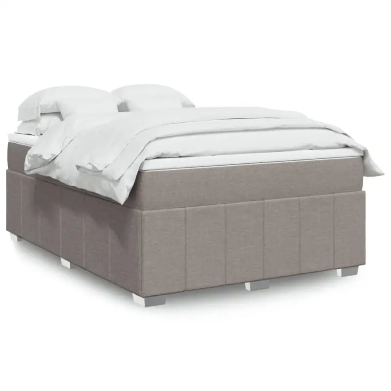 Lichtgrijs boxspringbed met ademend vermogen en duurzame vulling - Taupe / 140 x 200 cm - Bedden & bedframes