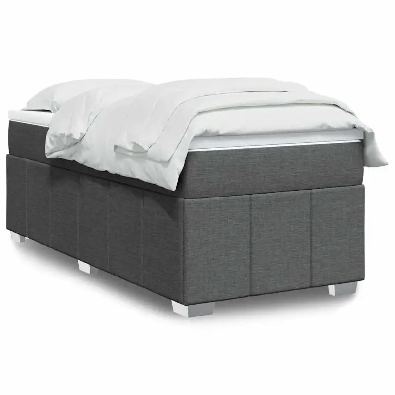 Lichtgrijs boxspringbed met ademend vermogen en duurzame vulling - Donkergrijs / 100 x 200 cm - Bedden & bedframes