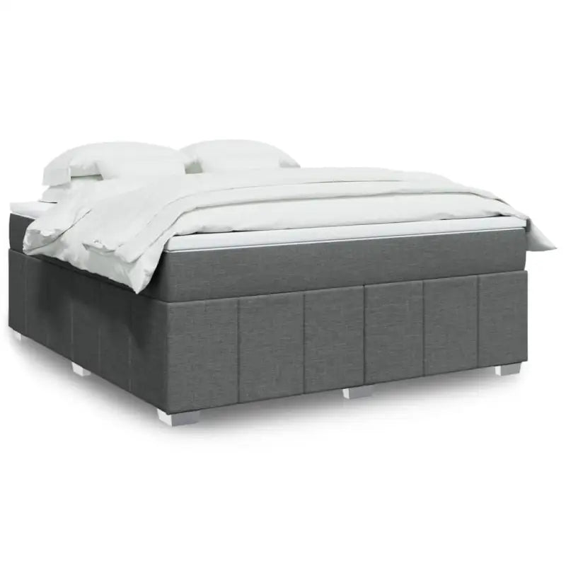 Lichtgrijs boxspringbed met ademend vermogen en duurzame vulling - Donkergrijs / 180 x 200 cm - Bedden & bedframes