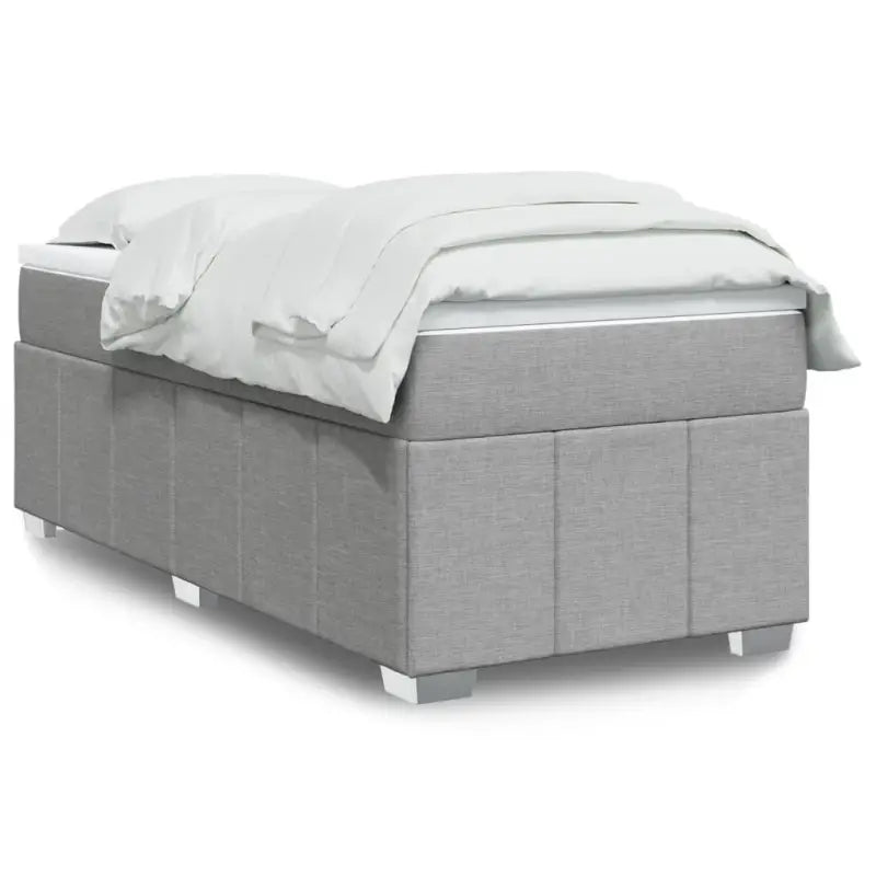 Lichtgrijs boxspringbed met ademend vermogen en duurzame vulling - Lichtgrijs / 80 x 200 cm - Bedden & bedframes