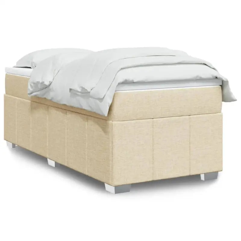 Lichtgrijs boxspringbed met ademend vermogen en duurzame vulling - Crème / 80 x 200 cm - Bedden & bedframes